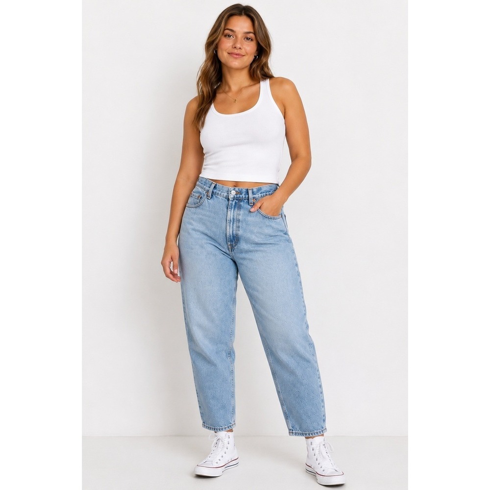 Levis 550 Relaxed Fit Tapered Leg Jeans Light Wash 12 Miss Mexico 100% Cotton